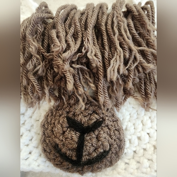 𝅺HANDMADE by Me!! Llama winter hat-kids 5+ years. Animal hat - Picture 2 of 4